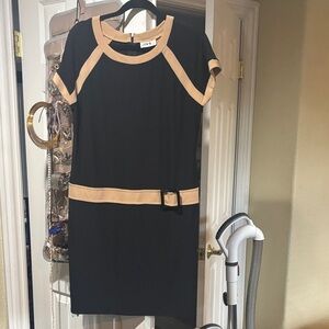 J.B.S. Black Dress with Tan Accents